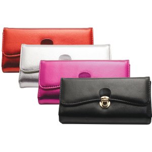Metallic Wallet with Sliding Clasp Closure