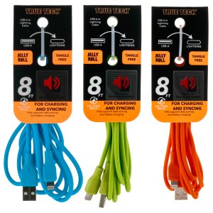 Lightning to USB-A 8 FT Jelly Roll Cable