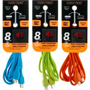 Lightning to USB-C 8 FT Jelly Roll Cable