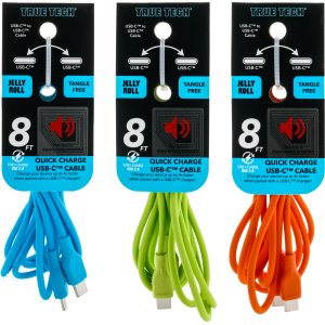 USB-C to USB-C 8 FT Jelly Roll Cable