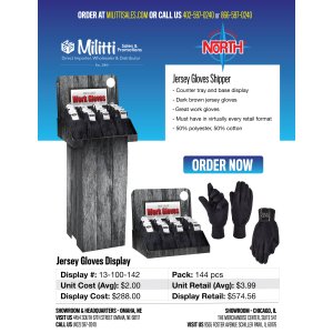 Jersey Gloves Shipper - 144pcs