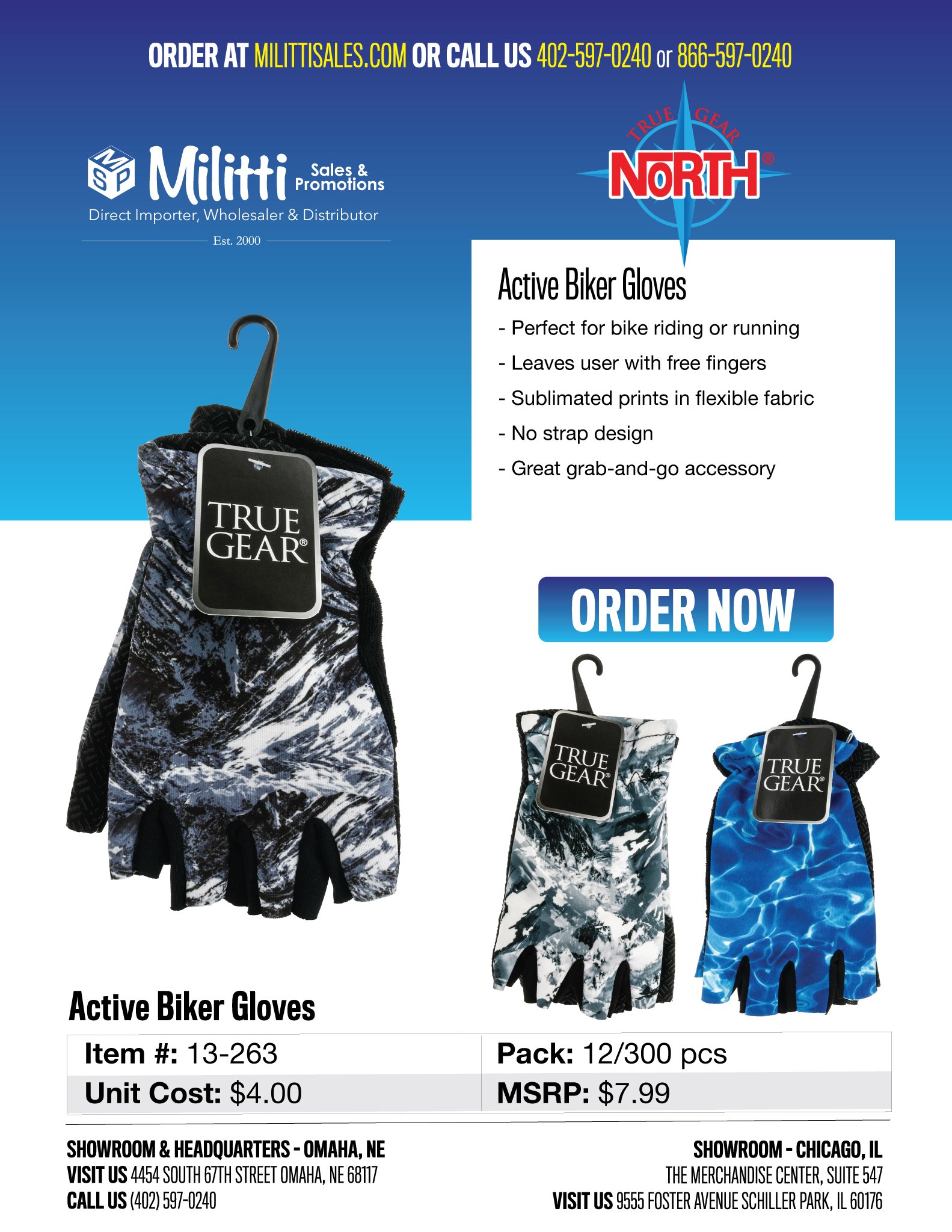 13-263 Active Biker Gloves