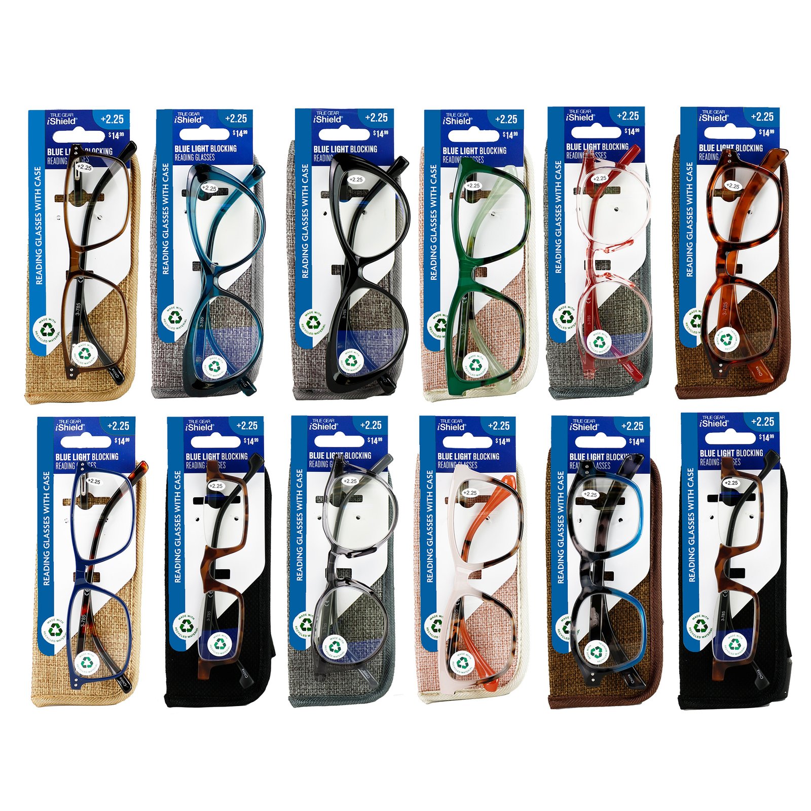 '+2.25 Eco Carded Readers with Case