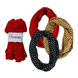 Chloe - Infinity Scarf with Polka Dot Design