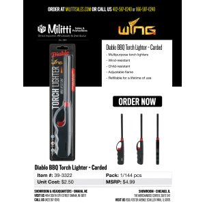 Diablo BBQ Torch Flame Lighter - Carded