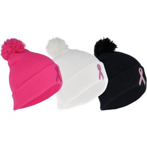 Breast Cancer Awareness Pom Beanie