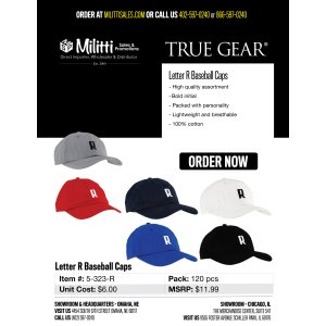 Letter R Baseball Caps