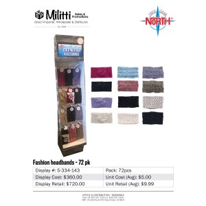 Headband Assortment Shipper - 72pcs