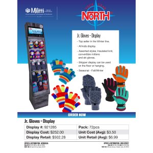 Jr. Gloves Display - 72pcs