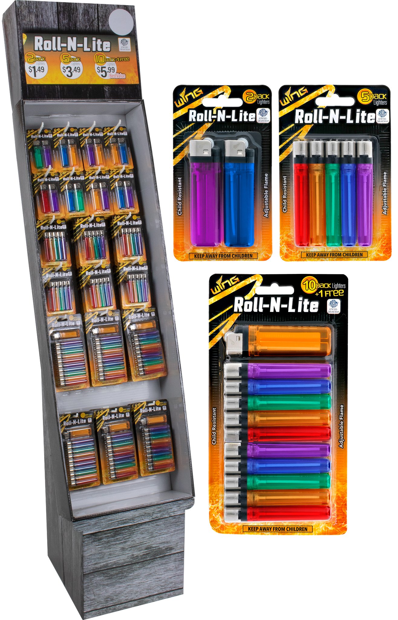 921412_1 Assorted Rolling Light Lighter Shipper - 204pcs (921412) - Image 3