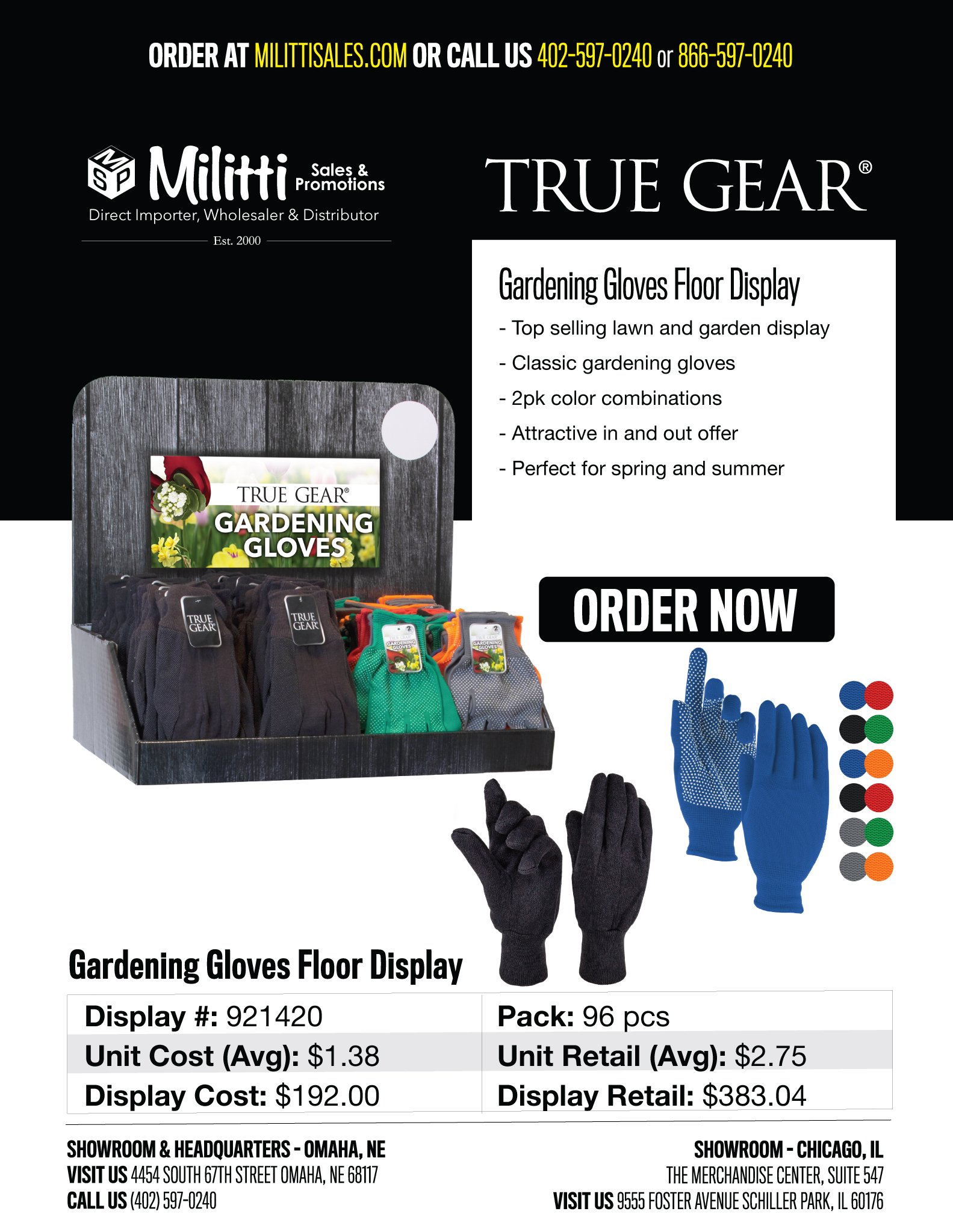 921420 Gardening Gloves Display - 96pcs (921420)
