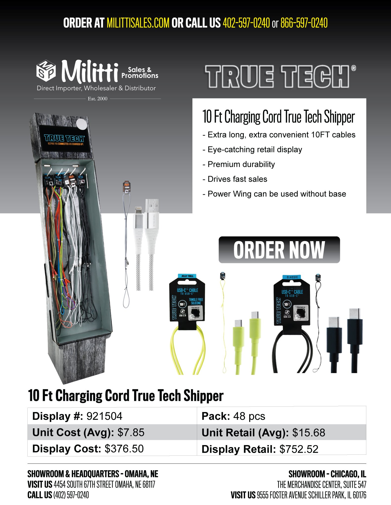 10 Ft Charging Cord True Tech
