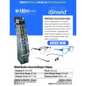 iShield Readers Assorted Diopters Shipper - 60pcs
