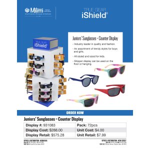 Juniors' Sunglasses on Counter Display - 72pcs