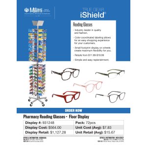 Slim Reading Glasses Floor Display - 72pcs