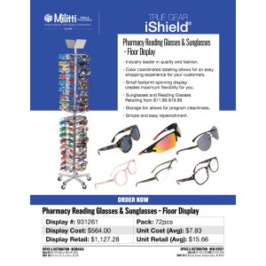 Slim Reading Glasses & Sunglasses Floor Display - 72pcs