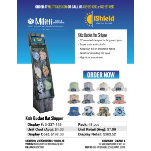 Kids Bucket Hat Shipper - 48pcs