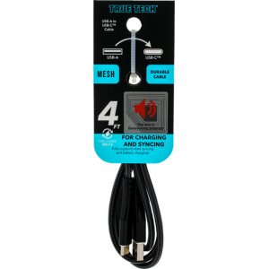 USB-C to USB-A 4FT Mesh Cable